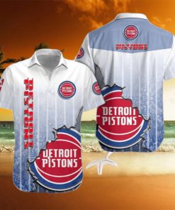 Detroit Pistons Blue Hawaiian Shirt Style Gift