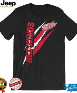 Detroit Red Wings Starter Black Color Scratch T Shirt