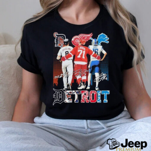 Detroit Sports Team Matt Vierling Dylan Larkin And Jared Goff Shirt