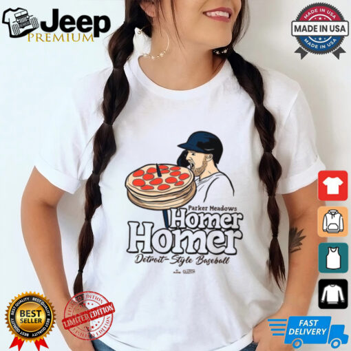 Detroit Tigers Baseball MLB 2024 Homer Homer Pizza – Parker Meadows Detroit Style Baseball t shirt