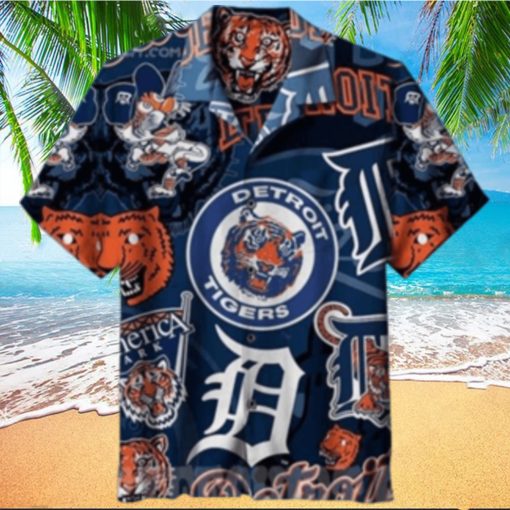 Detroit Tigers Full Tiger Mascot Print Tropical Shirt