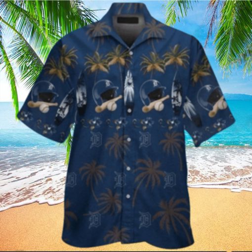 Detroit Tigers Midnight Palm Baseball Hawaiian Shirt