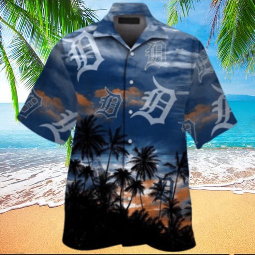 Detroit Tigers Palm Sunset Hawaiian Shirt