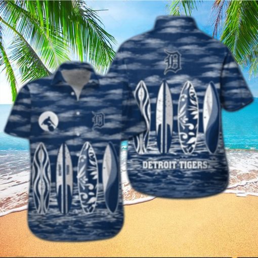 Detroit Tigers Surfboard Stripe Aloha Shirt