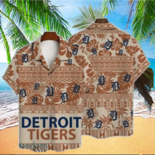 Detroit Tigers Traditional Brown Aloha Shirt