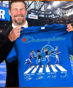 Detroit lions champions team abbey road david montgomery and jahmyr gibbs and lex anzalone and jared goff shirt