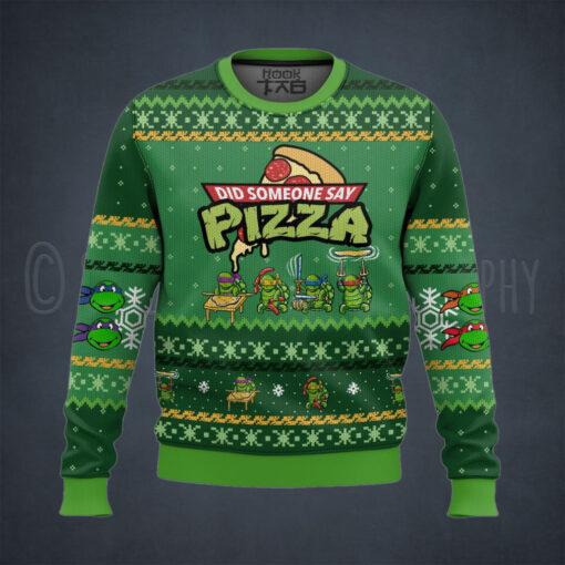 Did someone say Pizza, Teenage Mutant Ninja Turtles Ugly Christmas Sweater