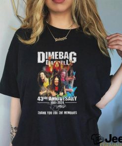 Dimebag darrell 43rd anniversary 1981 2024 thank you for the memories shirt