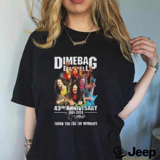 Dimebag darrell 43rd anniversary 1981 2024 thank you for the memories shirt