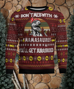 Dinosaur Mom Ugly Christmas Sweater