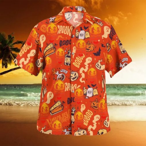 Disc Golf Halloween Skull Hawaiian Shirt