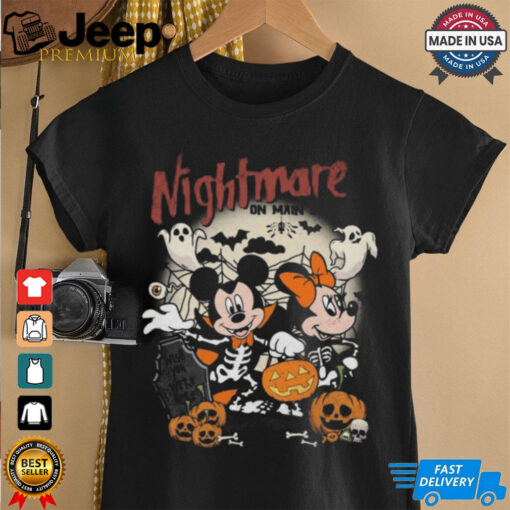 Disney Mickey And Minnie Mouse Nightmare On Main Street Wish You Were Here Halloween 2024 Shirt