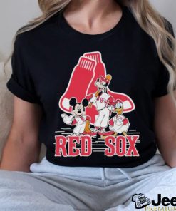 Disney Mickey Characters Boston Red Sox Baseball Shirt