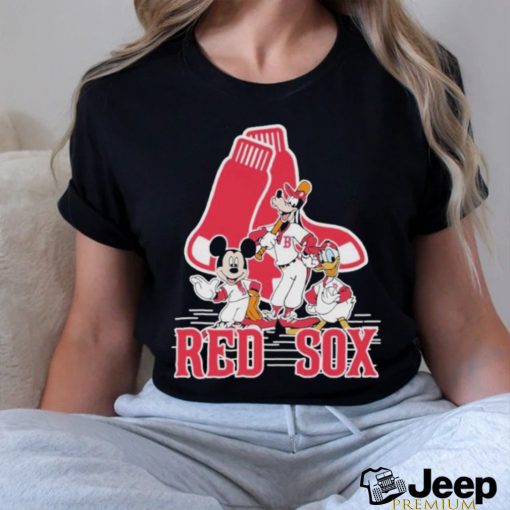 Disney Mickey Characters Boston Red Sox Baseball Shirt