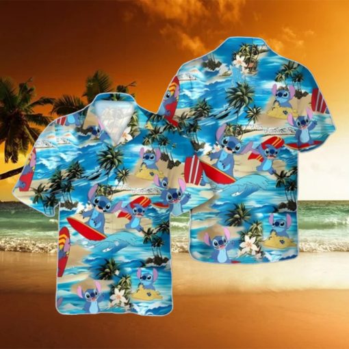 Disneyy Palm Tree Stitch Surfing Beach Hawaiian Shirt Unique Gift