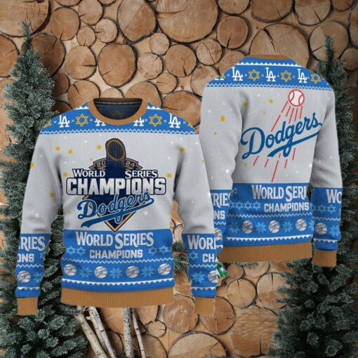 Dodgers 2024 World Series Champions Ugly Christmas Sweater