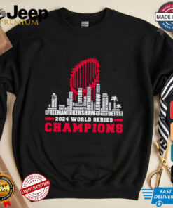 Dodgers 2024 world series champions trophy city skyline shirt