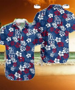 Dodgers Aloha Pattern Logo And Flowers Hawaiian Shirt Style Gift