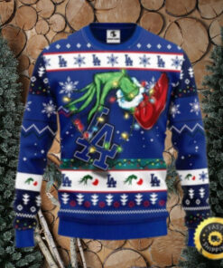 Dodgers Grinch Stealing Christmas Lights Ugly Sweater