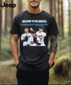 Dodgers Welcome To Los Angeles Yoshinobu Yamamoto 3.4 Sleeve Raglan shirt