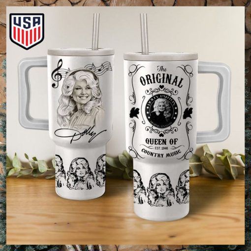 Dolly Parton The Original Queen Of Country Music Tumbler With Handle