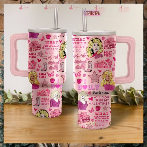 Dolly Parton Will You Be My Valentine 40oz Tumbler With Handle