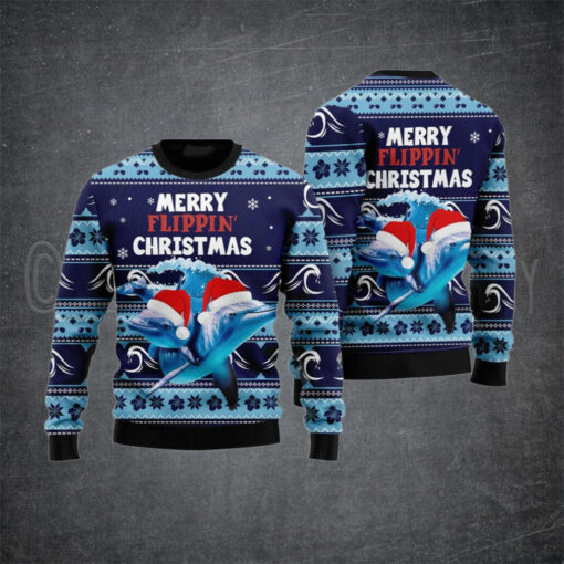 Dolphin Flippin’ Ugly Christmas Sweater