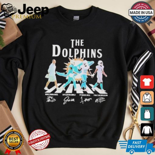 Dolphins Abbey Road Mike Mcdaniel Jaylen Tyreek Hill & Tua Tagovailoa Sign shirt