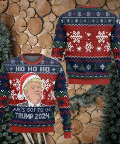 Donald Trump Ugly Christmas Sweater, Ho Ho Ho Joe's Got To Go Trump 2024 Sweater