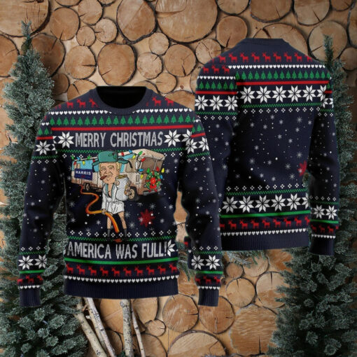 Donald Trump Ugly Xmas Sweater, Merry Christmas America Was Full Sweatshirt