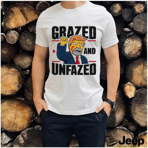 Donald Trump X Simpson Grazed and Unfazed cartoon shirt