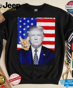 Donald Trump and Cat Political USA flag election 2024 shirt