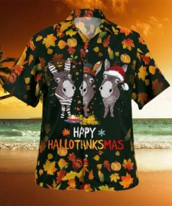 Donkey Thanksgiving Happy HalloThanksMas Hawaiian Shirt