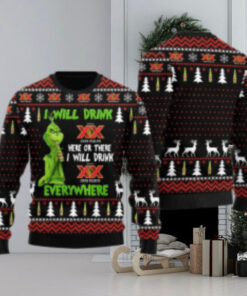 Dos Equis Grinch Will Drink Everywhere Ugly Sweater