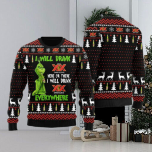 Dos Equis Grinch Will Drink Everywhere Ugly Sweater