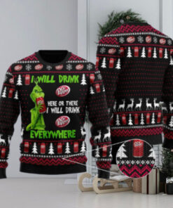 Dr Pepper Grinch Will Drink Everywhere Ugly Sweater