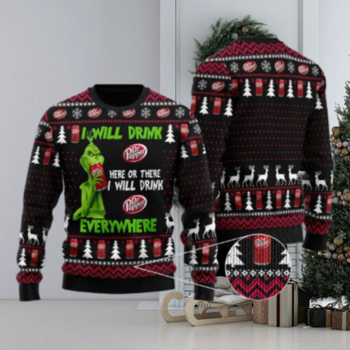 Dr Pepper Grinch Will Drink Everywhere Ugly Sweater