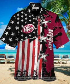 Dr Pepper Usa Flag Hawaiian Shirt