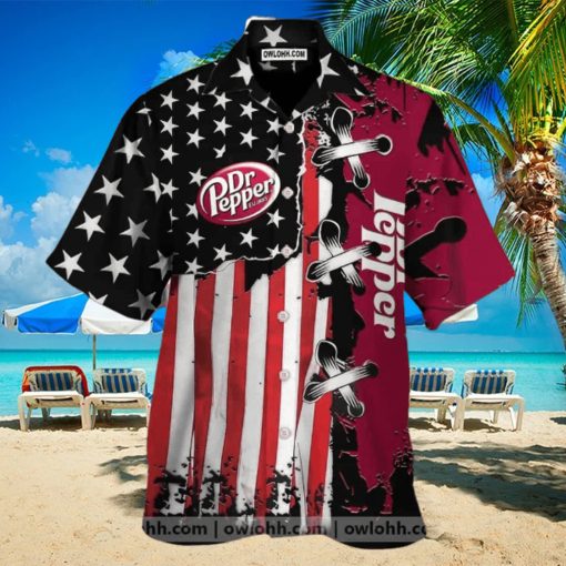 Dr Pepper Usa Flag Hawaiian Shirt