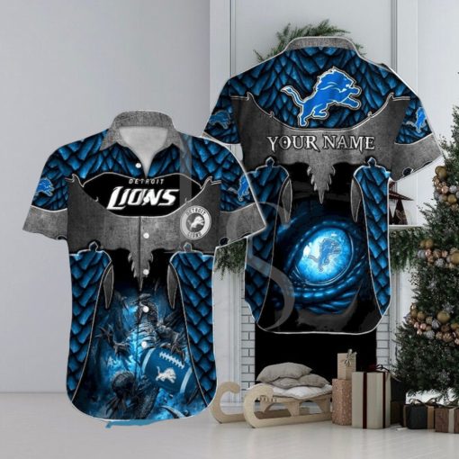 Dragon Pattern Detroit Lions Personalized Hawaiian Shirt