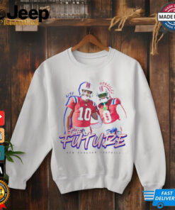 Drake Maye and Christian Gonzalez the future New England football shirt