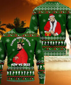 Drake Started From The Bottom Now We Deer 2024 Ugly Christmas Sweater