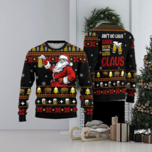 Drinking With Claus Funny Ugly Christmas Sweater