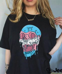 Dripping Trans Pride Skull Transgender Tee Shirt