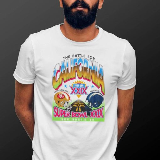 Dueling the battle for California Super Bowl XXIX San Francisco 49ers vs San Diego Chargers shirt