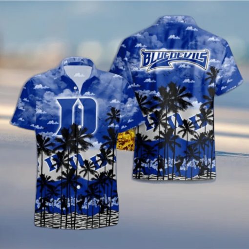 Duke Blue Devils Palms Tree Hawaiian Shirt