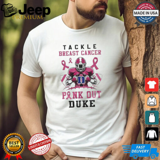 Duke Blue Devils Tackle Breast Cancer Pink Out 2024 T Shirt White