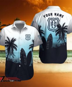 Dundee FC Palm Tree Surfboard Personalized Name Button Shirt