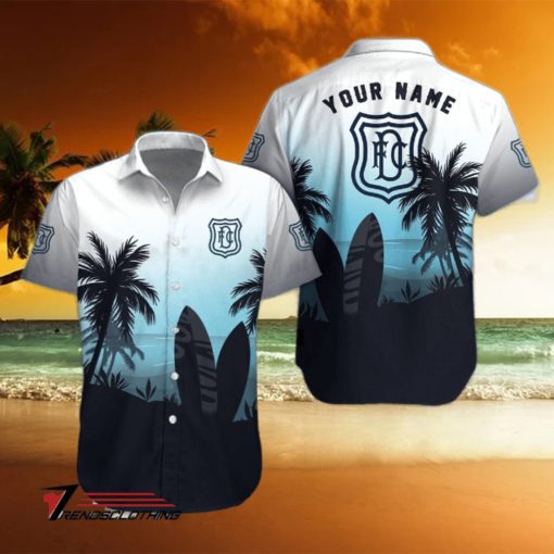 Dundee FC Palm Tree Surfboard Personalized Name Button Shirt