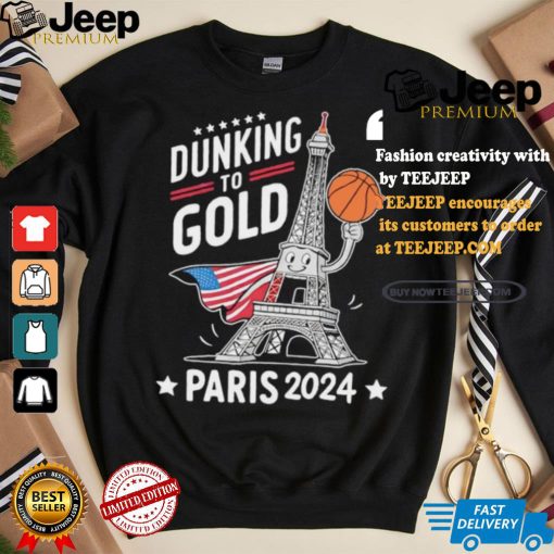 Dunking to gold team USA basketball Olympic Paris 2024 shirt